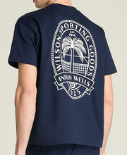 クラシックコットングラフィックTシャツ - ブルー