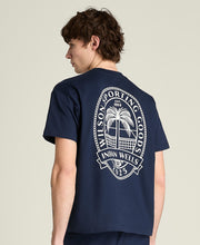 クラシックコットングラフィックTシャツ - ブルー