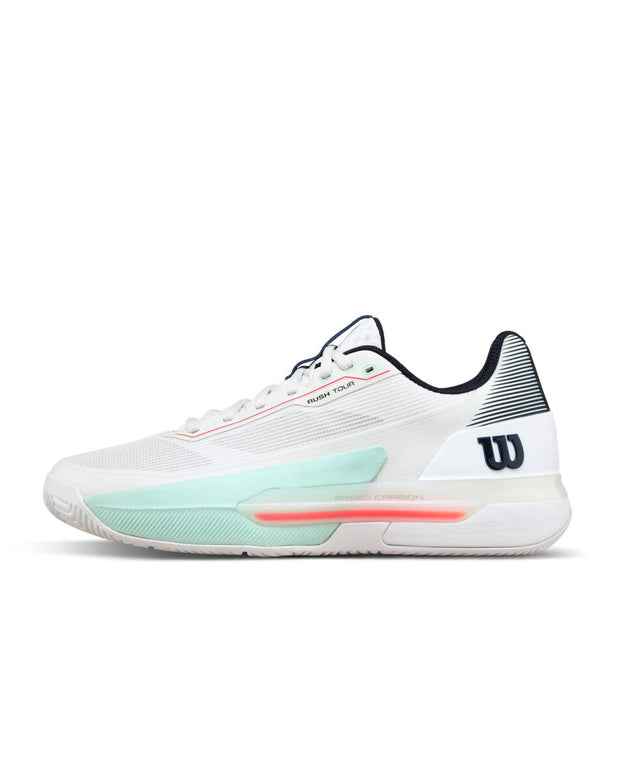 Wilson RUSH TOUR 5 - ホワイト/ベイ/ファイアリーコーラル RUSH TOUR 5 - White/Bay/Fiery Coral by Wilson Japan Footwear