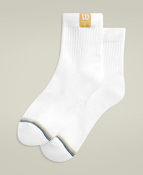 OFF WHITE ストライプディテール ロゴ インターシャ ソックス クルーロゴ ソックス by Wilson Japan Sportswear online