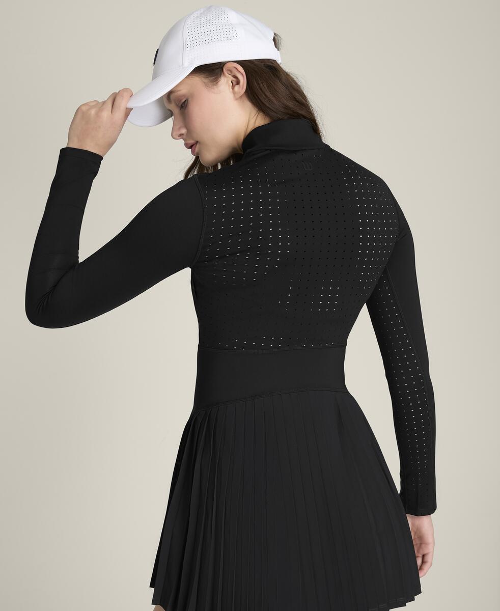 オールコート ロングスリーブ テニスドレス - ブラック