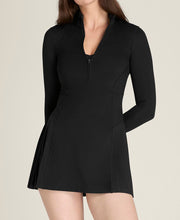 オールコート ロングスリーブ テニスドレス - ブラック