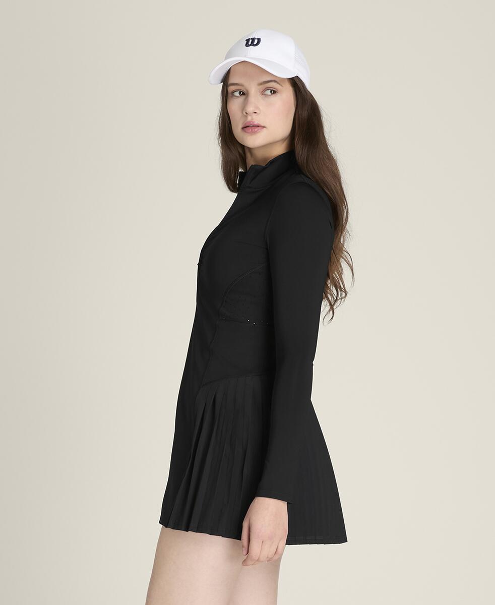 オールコート ロングスリーブ テニスドレス - ブラック