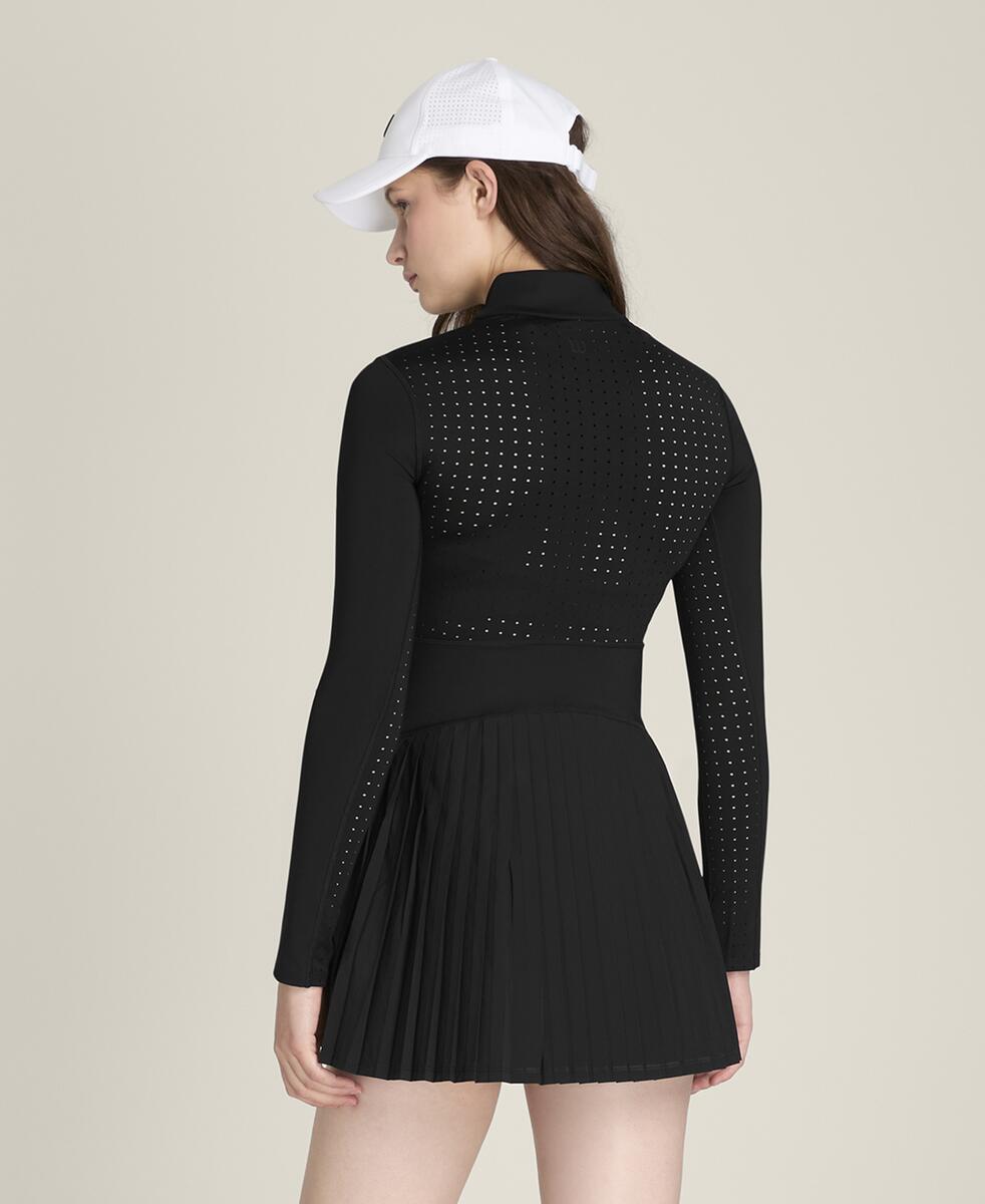 オールコート ロングスリーブ テニスドレス - ブラック