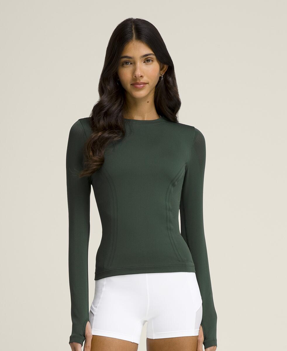 プロシームレス ロングスリーブ Tシャツ - クラシックネイビー ピン