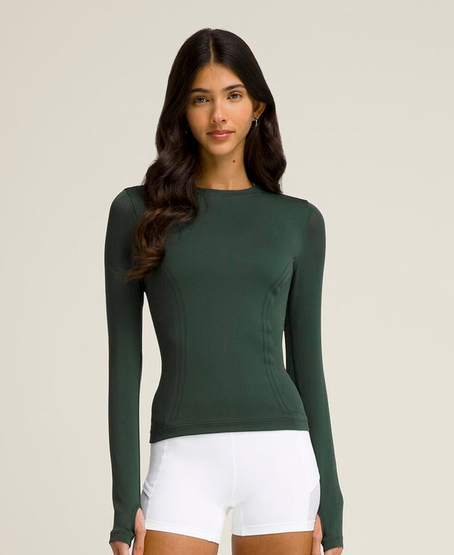 プロシームレス ロングスリーブ Tシャツ - シカモア