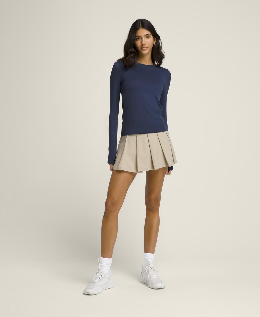 プロシームレス ロングスリーブ Tシャツ - クラシックネイビー ピンストライプ