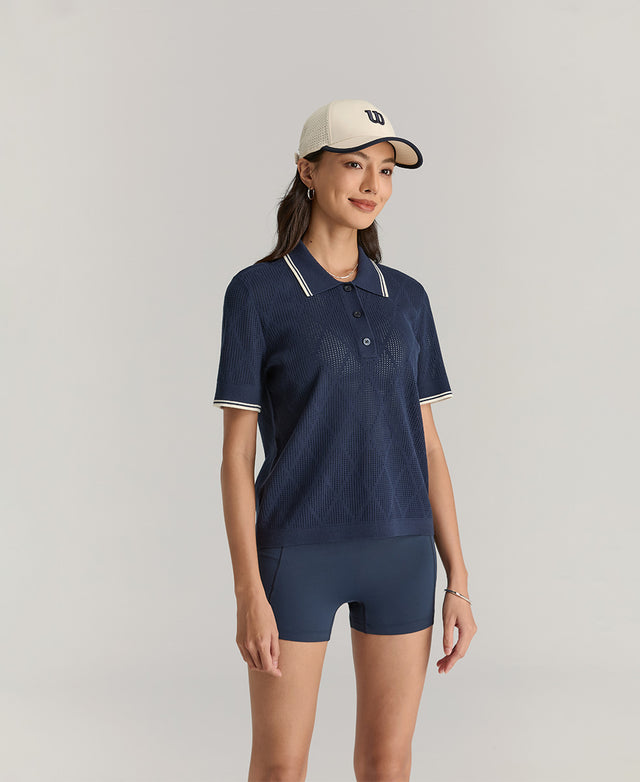 アディソン ニット ポロ  -  クラシックネイビー