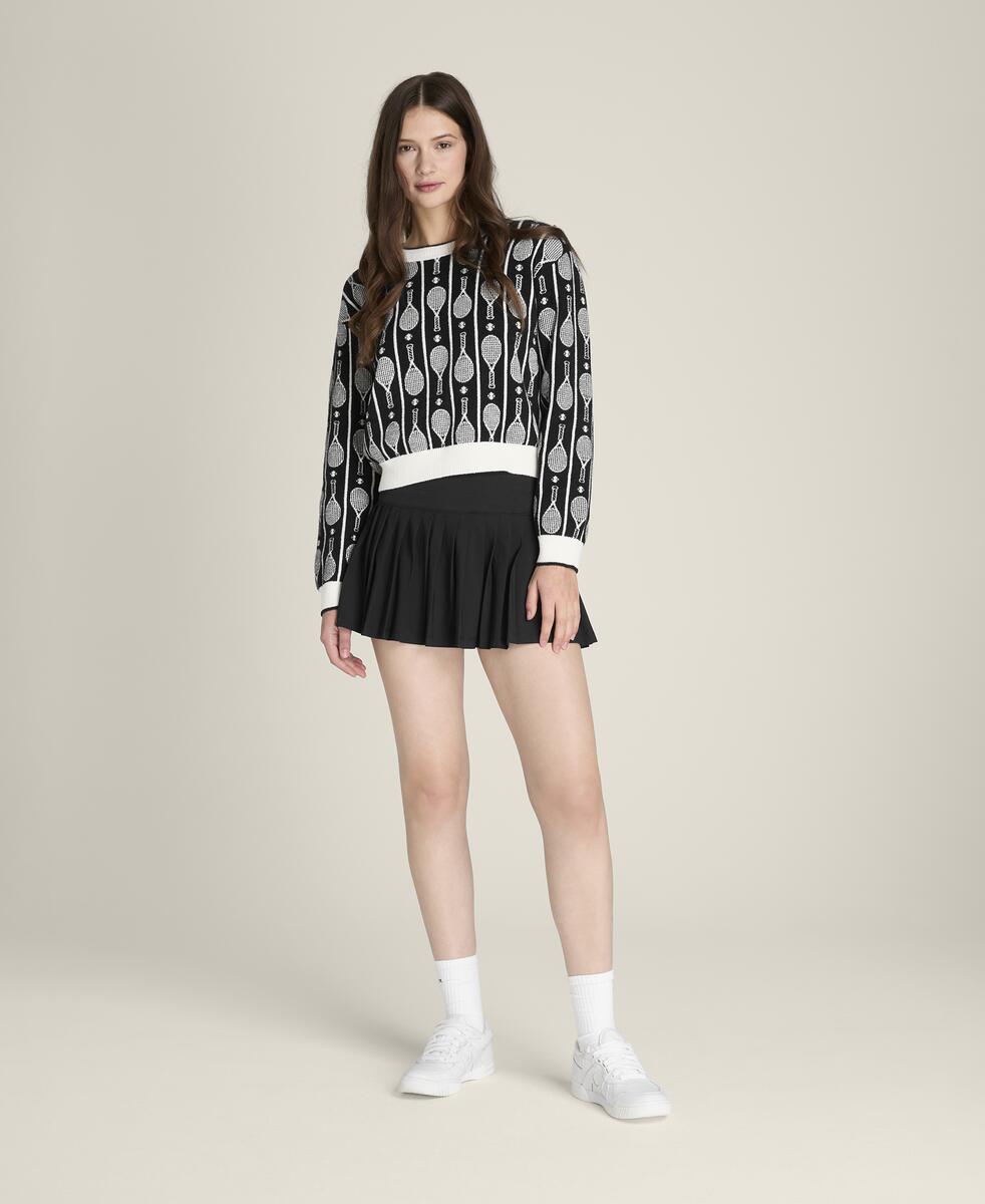 ニット プラッシュ クルー - ラケット ジャカード