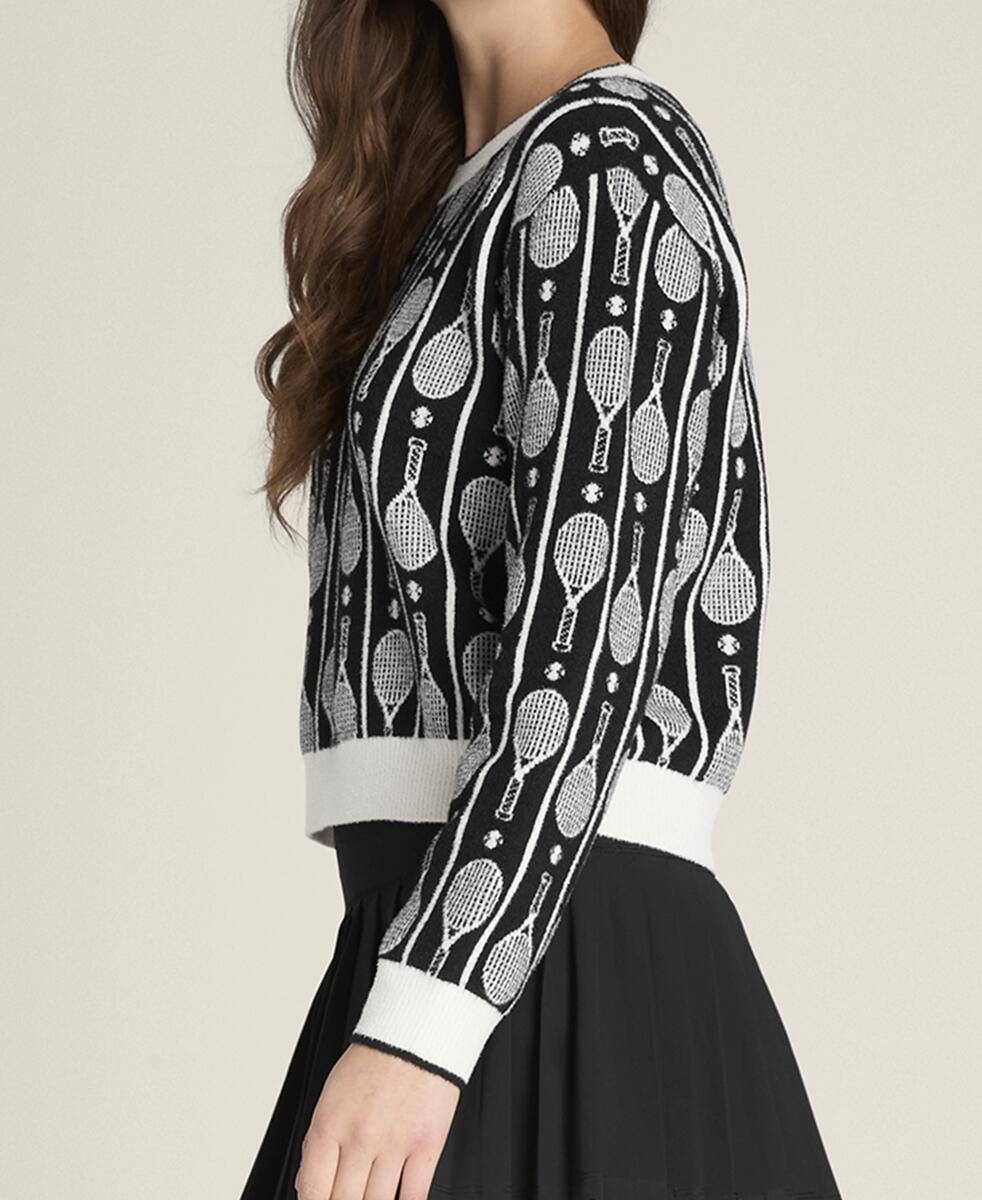 ニット プラッシュ クルー - ラケット ジャカード