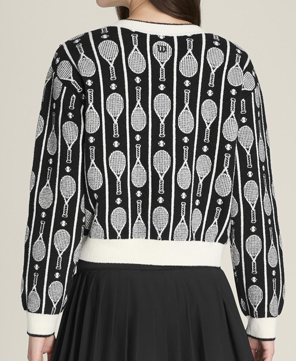 ニット プラッシュ クルー - ラケット ジャカード