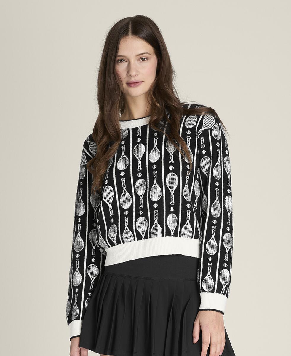 ニット プラッシュ クルー - ラケット ジャカード