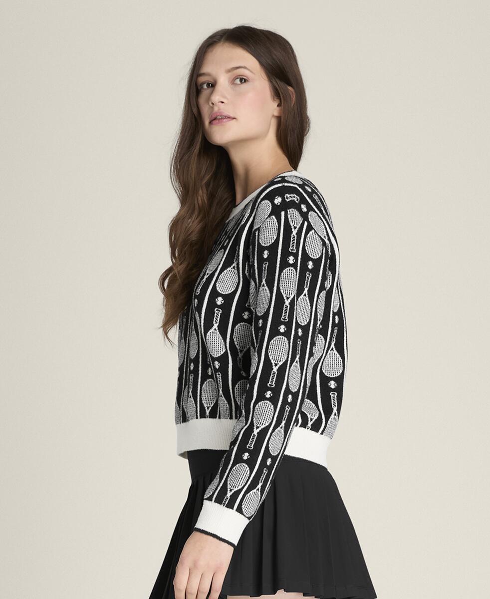 ニット プラッシュ クルー - ラケット ジャカード