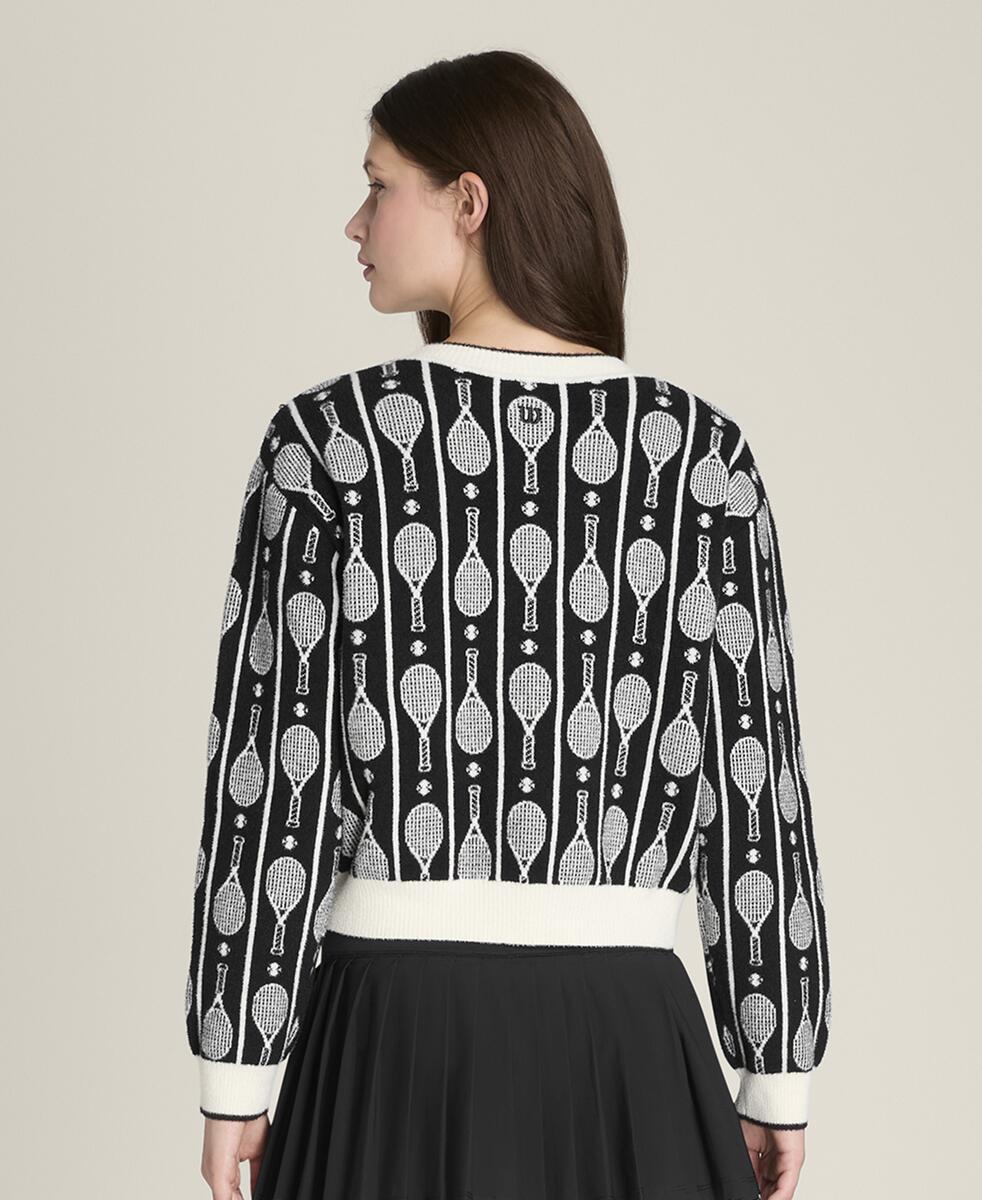 ニット プラッシュ クルー - ラケット ジャカード