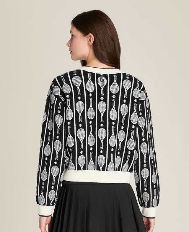 ニット プラッシュ クルー - ラケット ジャカード