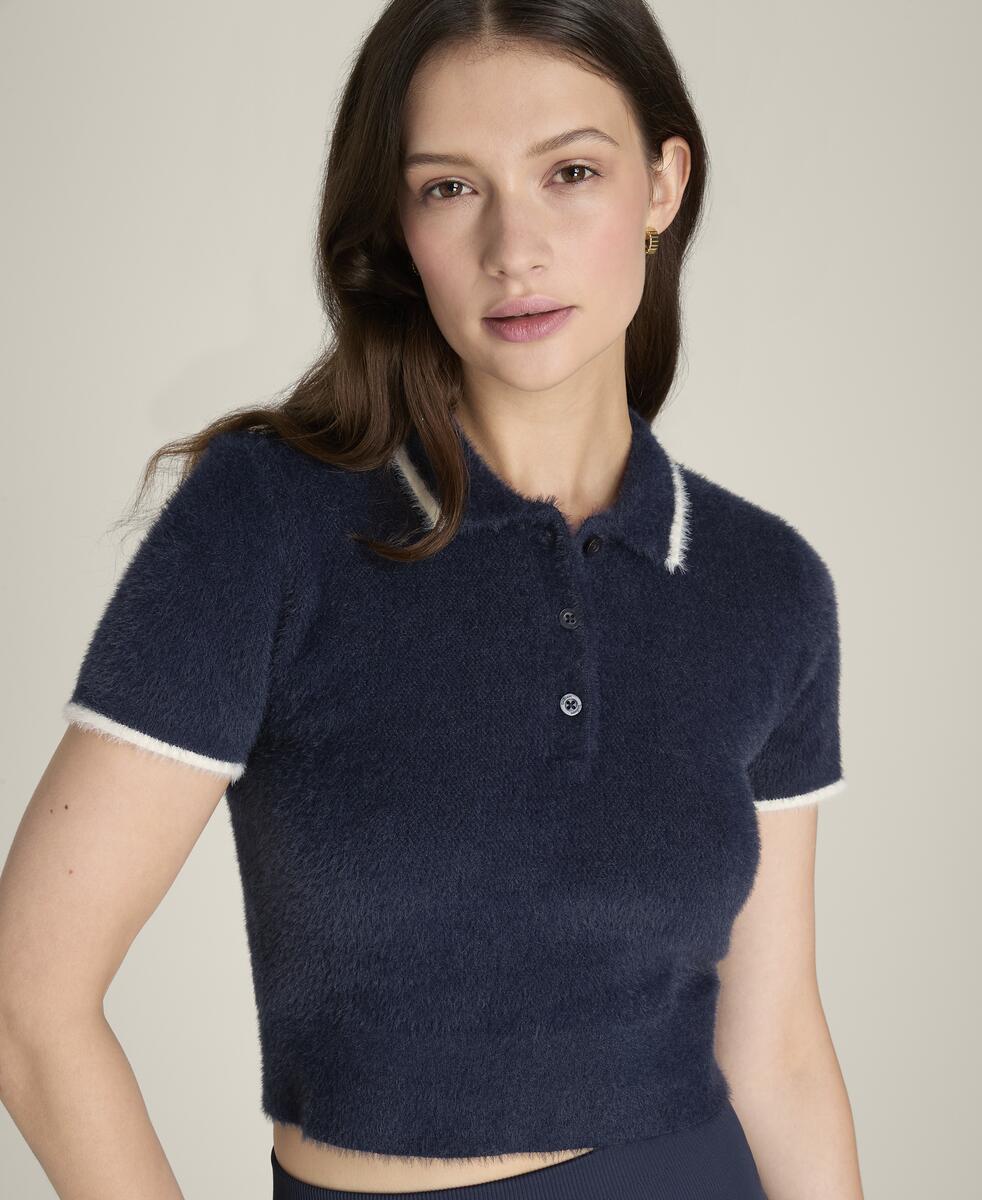 アイラッシュ ニット ポロ  -  クラシックネイビー