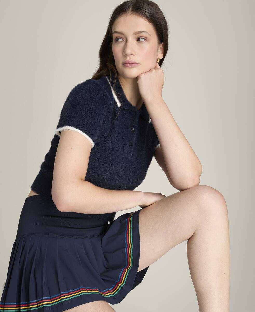 アイラッシュ ニット ポロ  -  クラシックネイビー