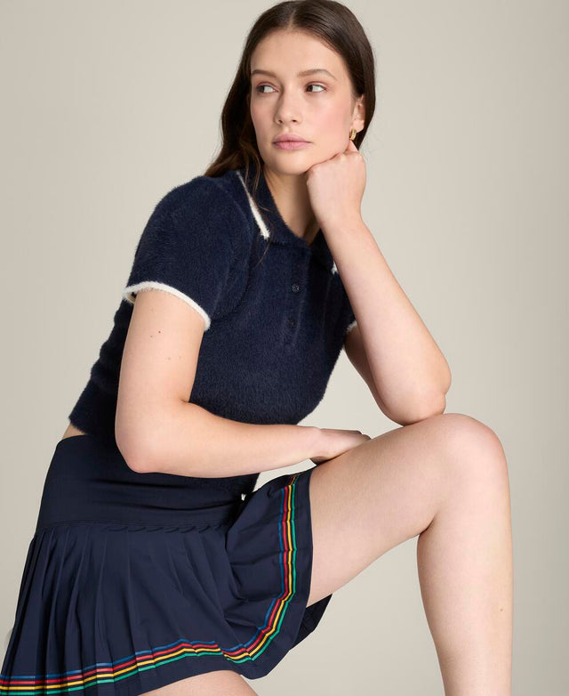 アイラッシュ ニット ポロ  -  クラシックネイビー