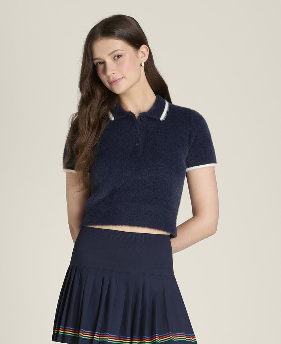 アイラッシュ ニット ポロ  -  クラシックネイビー