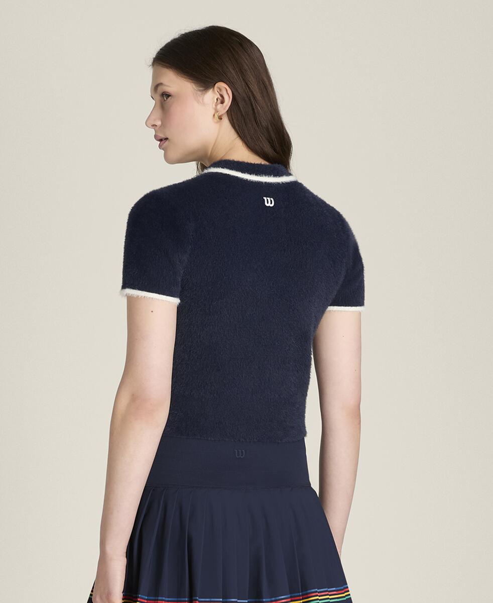 アイラッシュ ニット ポロ  -  クラシックネイビー