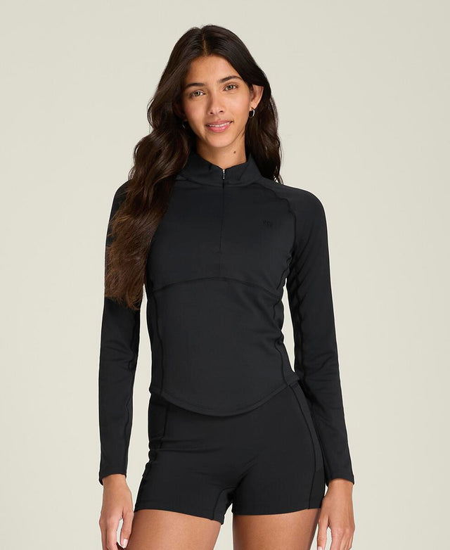 ベースライン ハーフジップ  -  ブラック