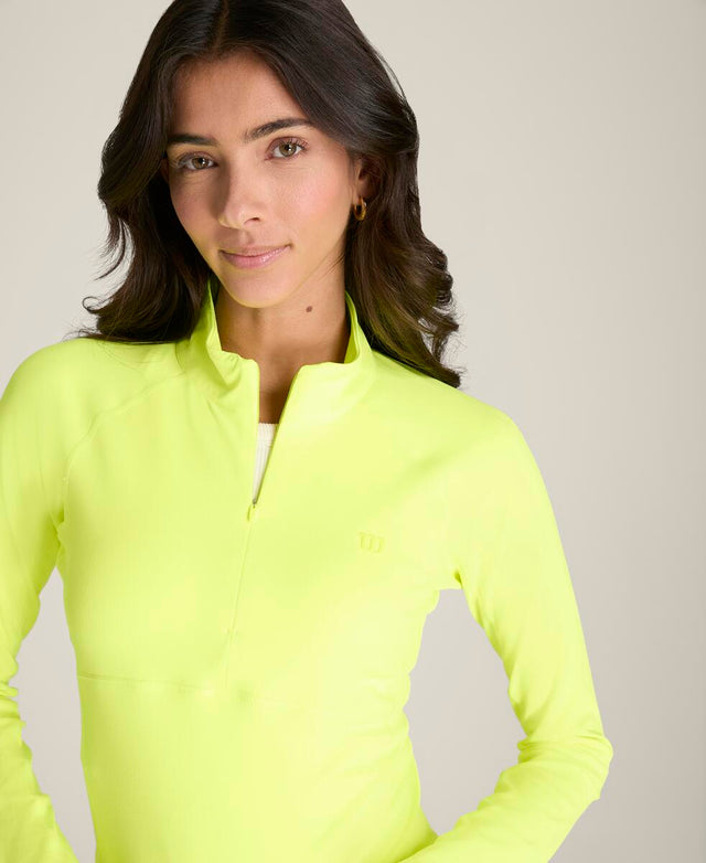 ベースライン ハーフジップ - テニスボールイエロー