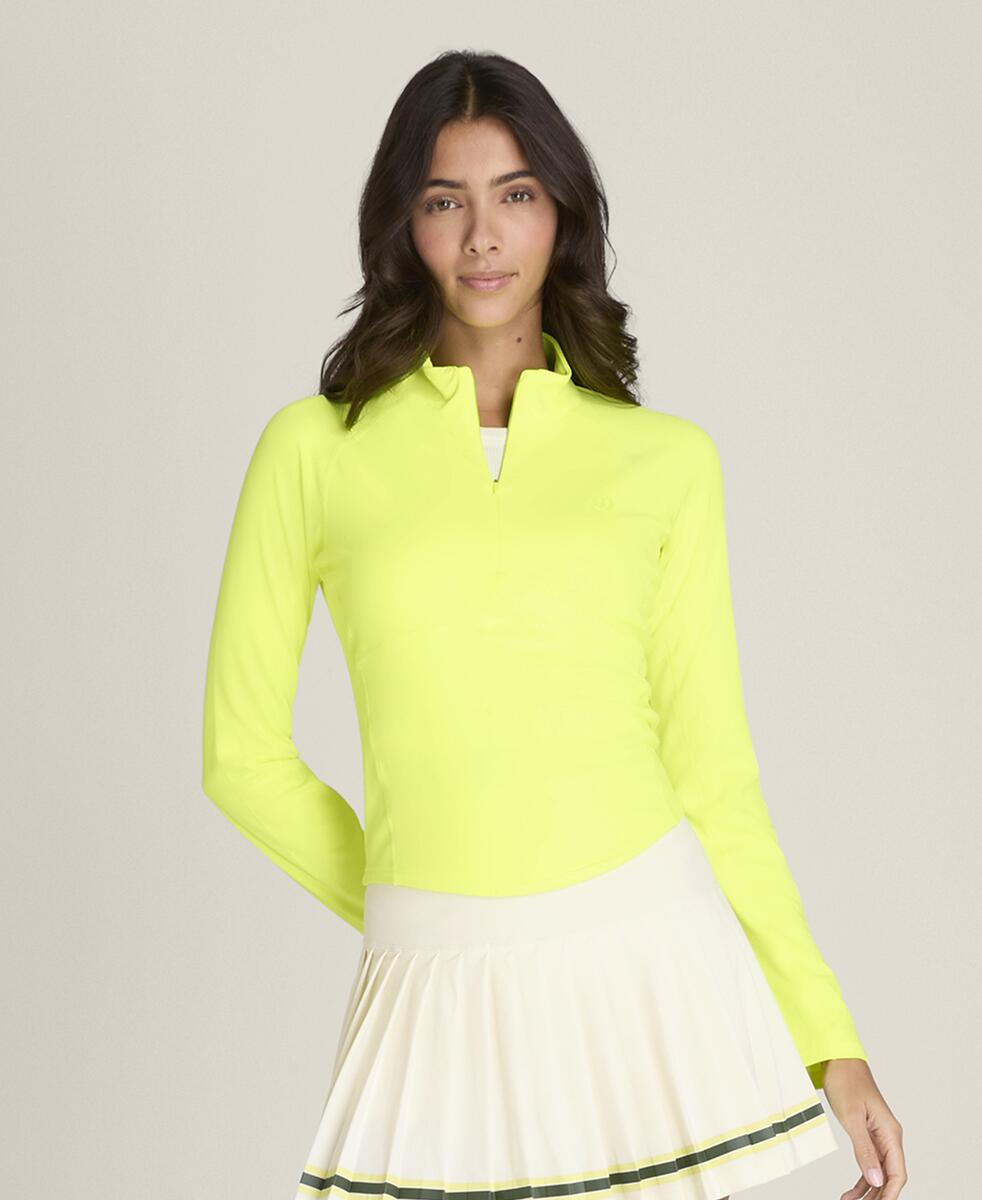 ベースライン ハーフジップ - テニスボールイエロー