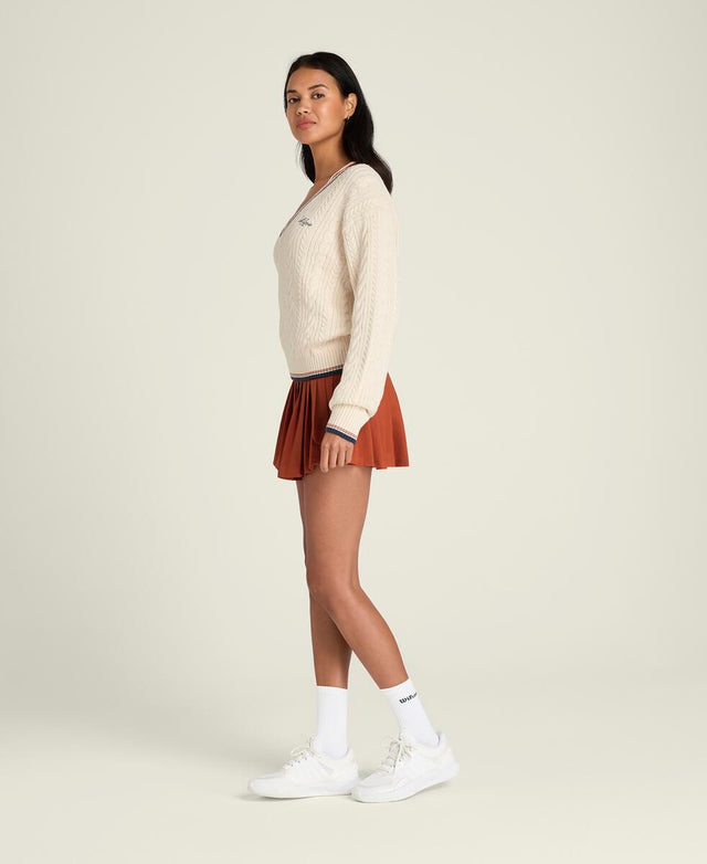 ヒルクエスト ケーブル セーター  -  サンド