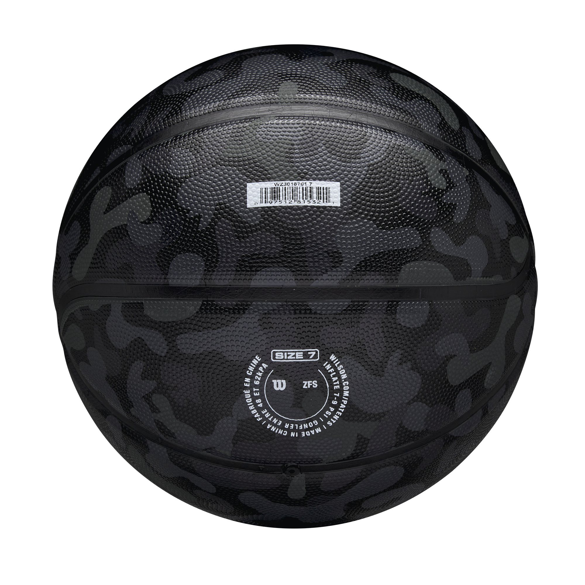 MVP CAMO バスケットボール - ブラック by Wilson Japan Inflate